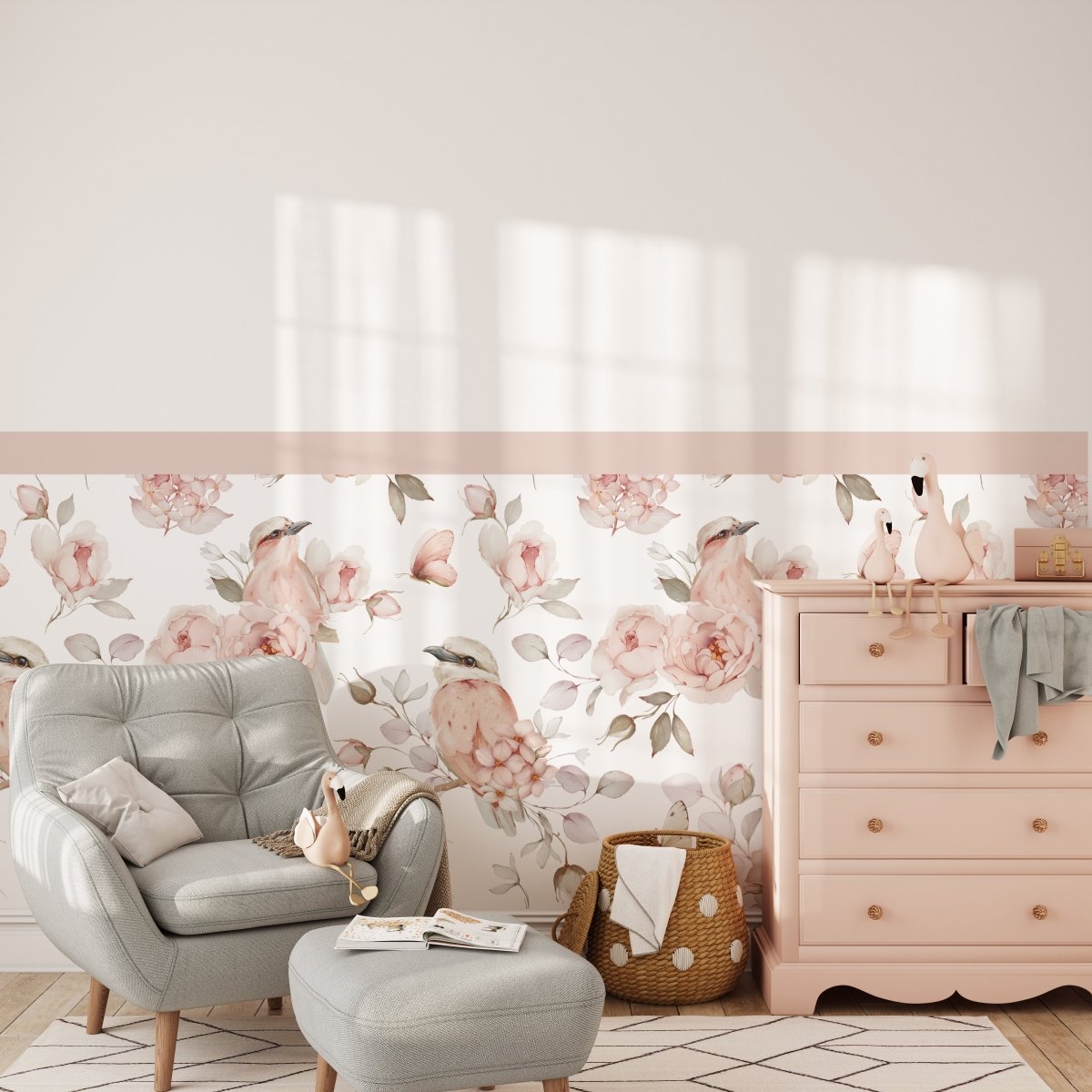 Blossom & Birdsong — Half - Wall Decal (Half - Wall Decal) — removable wall decal by Tiny Tale Prints