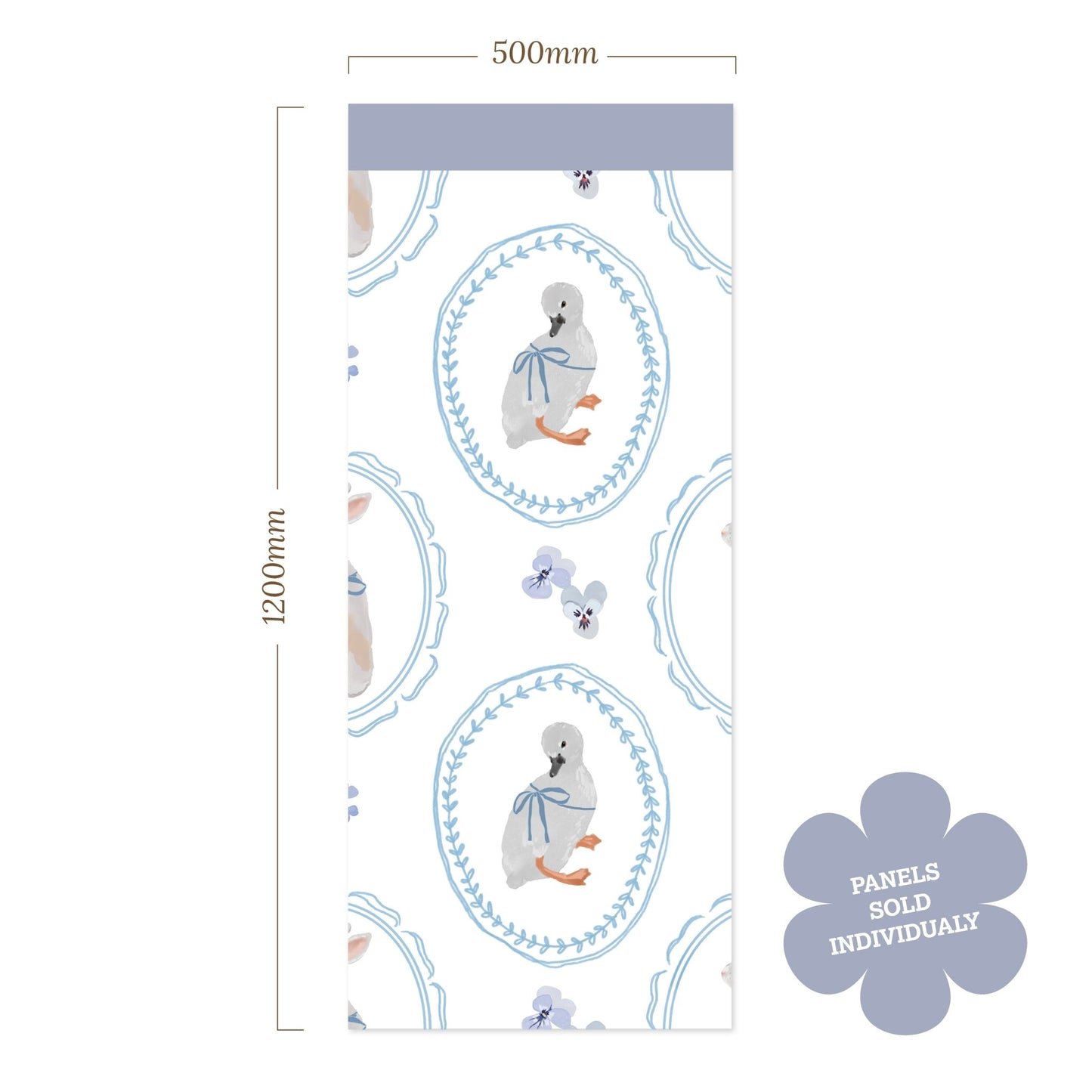 Blue Animal Rabbit Duck — Half Wall Decal (Home Decor Decals) — removable wall decal by Tiny Tale Prints