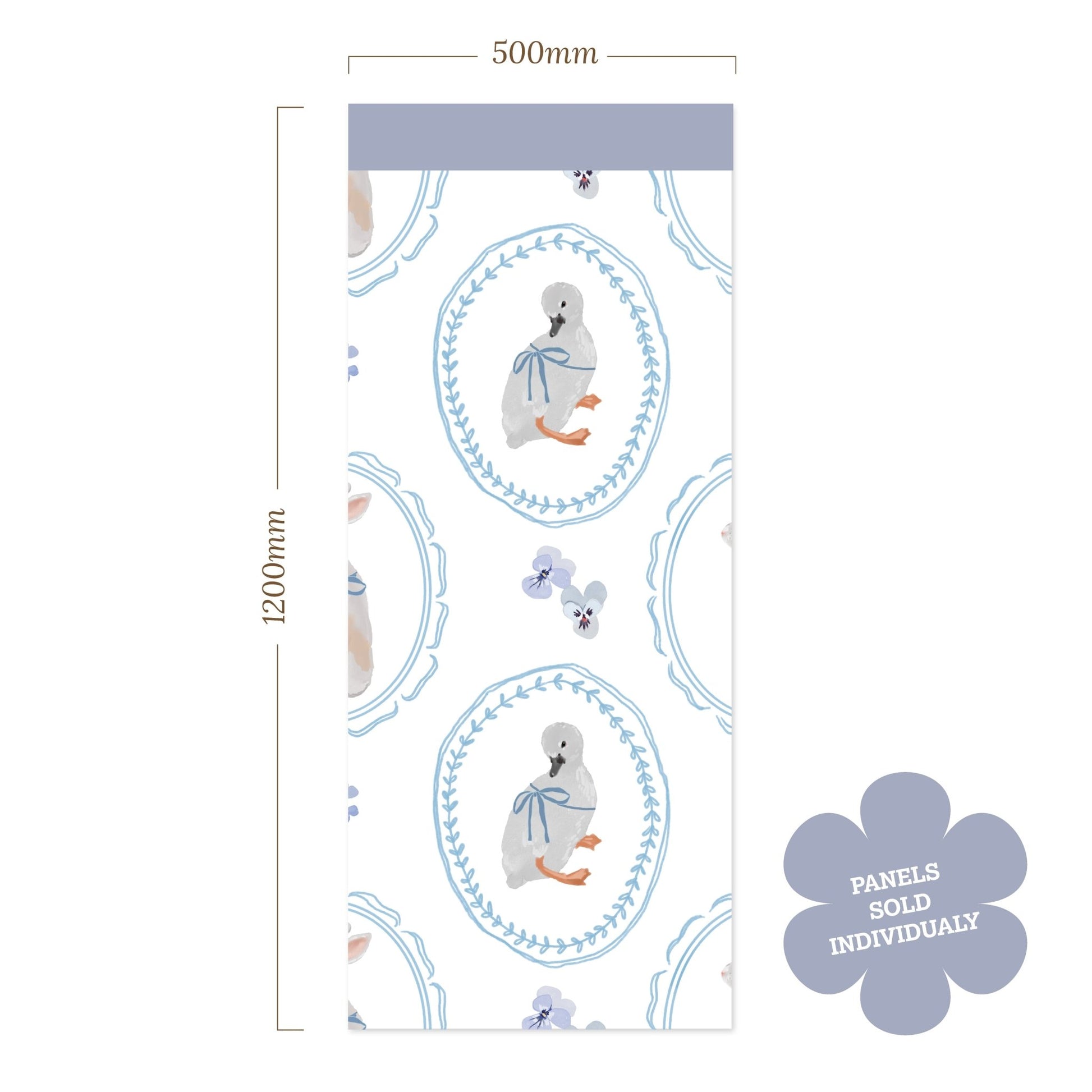 Blue Animal Rabbit Duck — Half Wall Decal (Home Decor Decals) — removable wall decal by Tiny Tale Prints