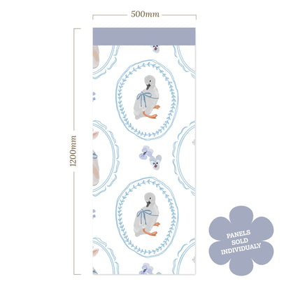 Blue Animal Rabbit Duck — Half Wall Decal (Home Decor Decals) — removable wall decal by Tiny Tale Prints