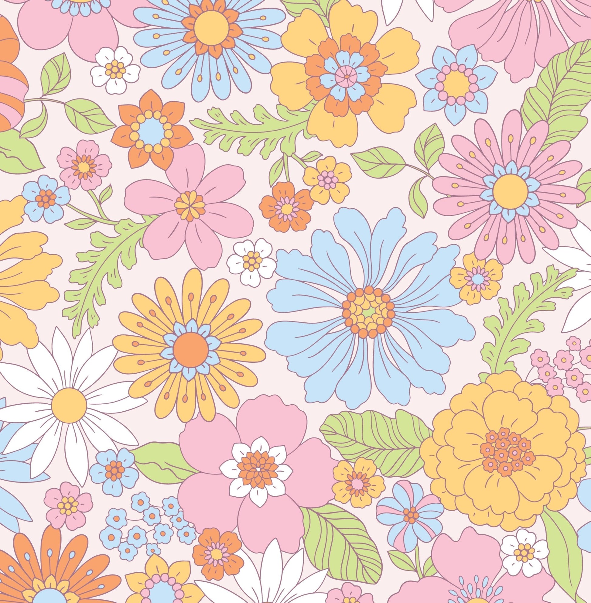 Blue Mist & Butter Bloom — Arch Wall Decal (Arch Wall Decal) — removable wall decal by Tiny Tale Prints