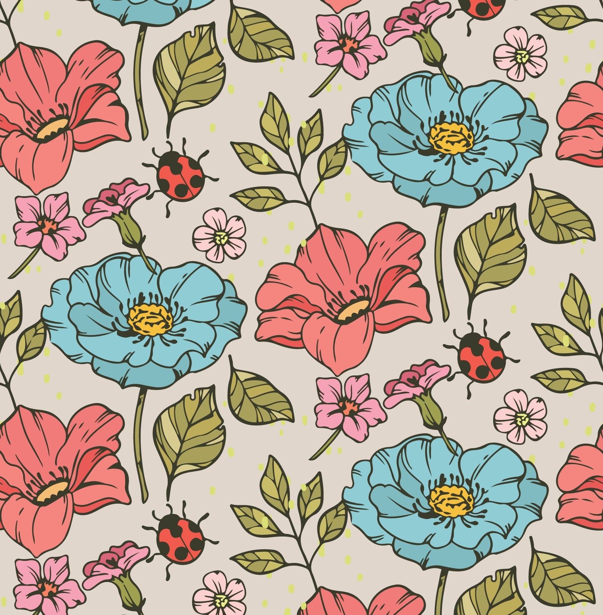 Bluebell Ladybug Garden — Arch Wall Decal (Arch Wall Decal) — removable wall decal by Tiny Tale Prints