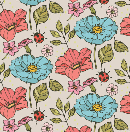 Bluebell Ladybug Garden — Arch Wall Decal (Arch Wall Decal) — removable wall decal by Tiny Tale Prints