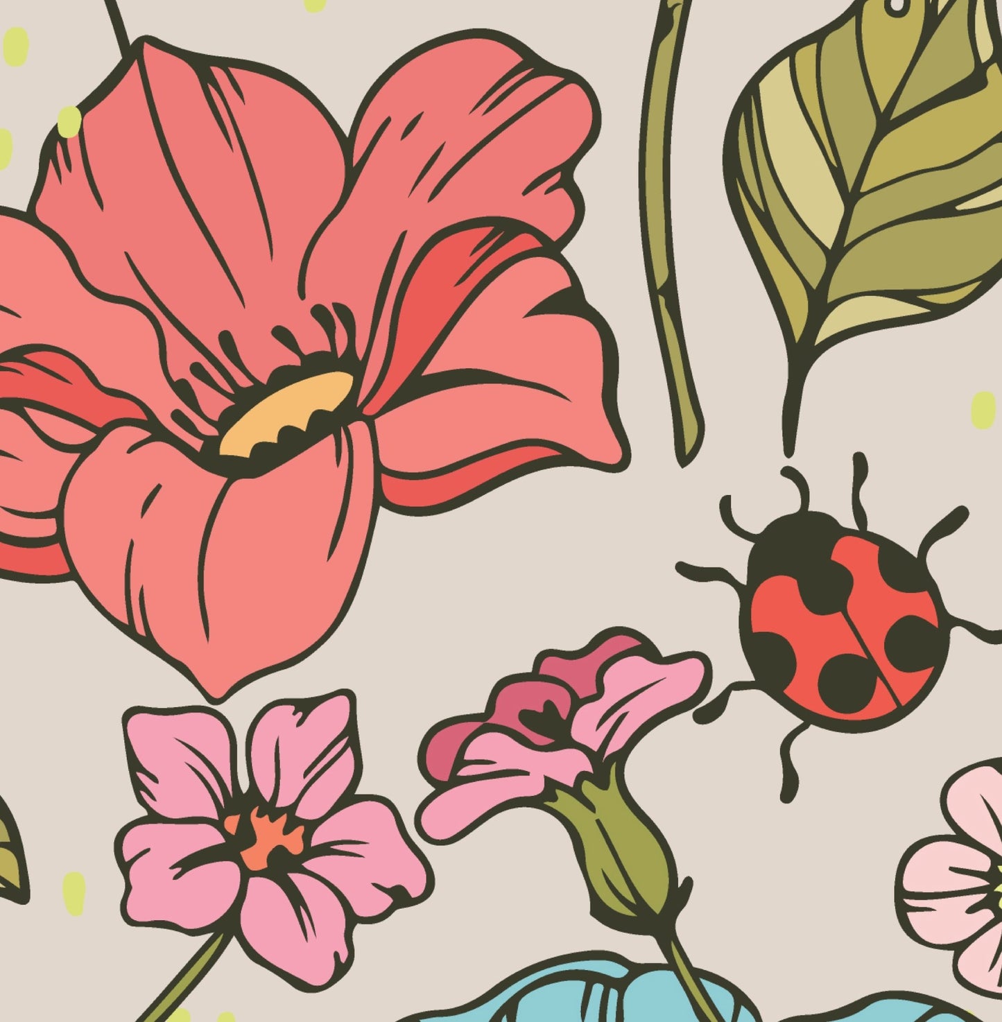 Bluebell Ladybug Garden — Arch Wall Decal (Arch Wall Decal) — removable wall decal by Tiny Tale Prints