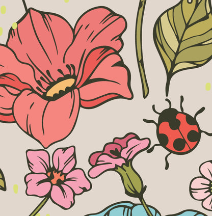 Bluebell Ladybug Garden — Arch Wall Decal (Arch Wall Decal) — removable wall decal by Tiny Tale Prints