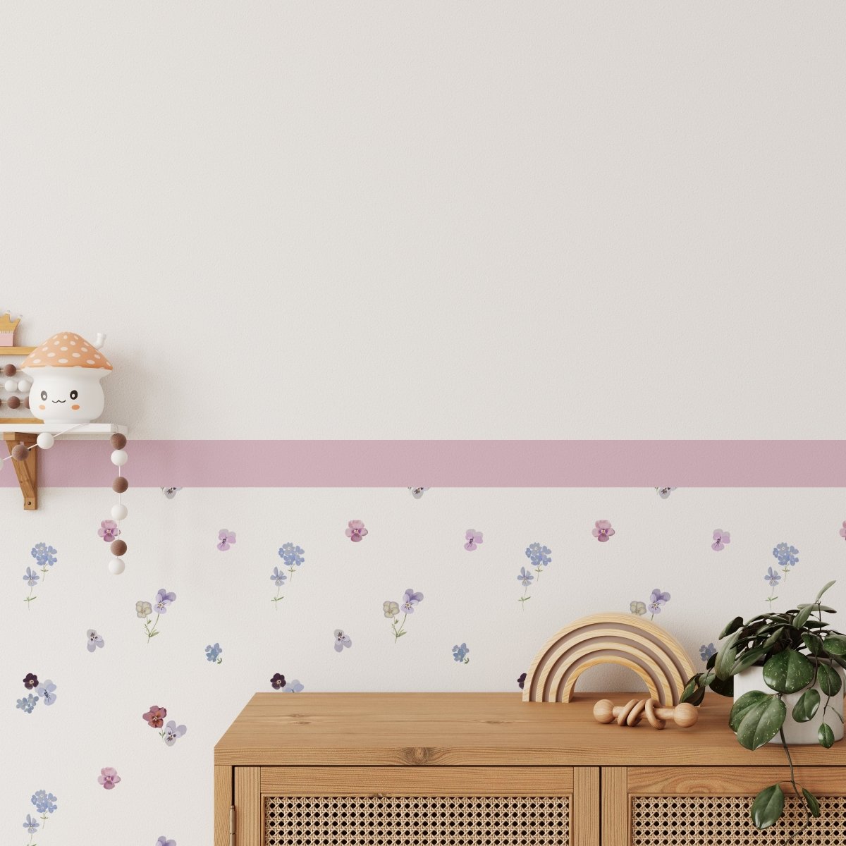 Bluebell & Lavender Meadow — Half - Wall Decal (Half - Wall Decal) — removable wall decal by Tiny Tale Prints