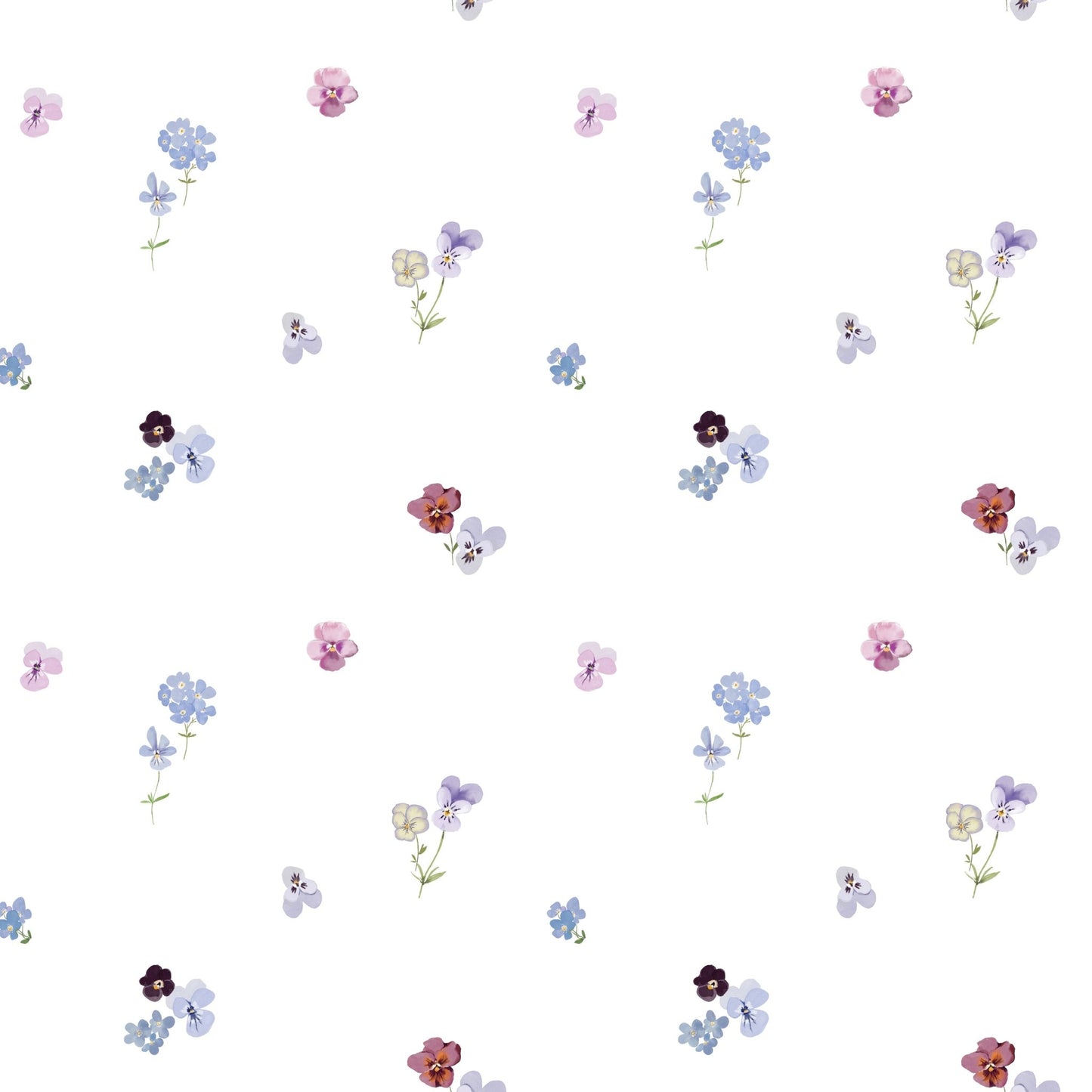 Bluebell & Lavender Meadow — Half - Wall Decal (Half - Wall Decal) — removable wall decal by Tiny Tale Prints