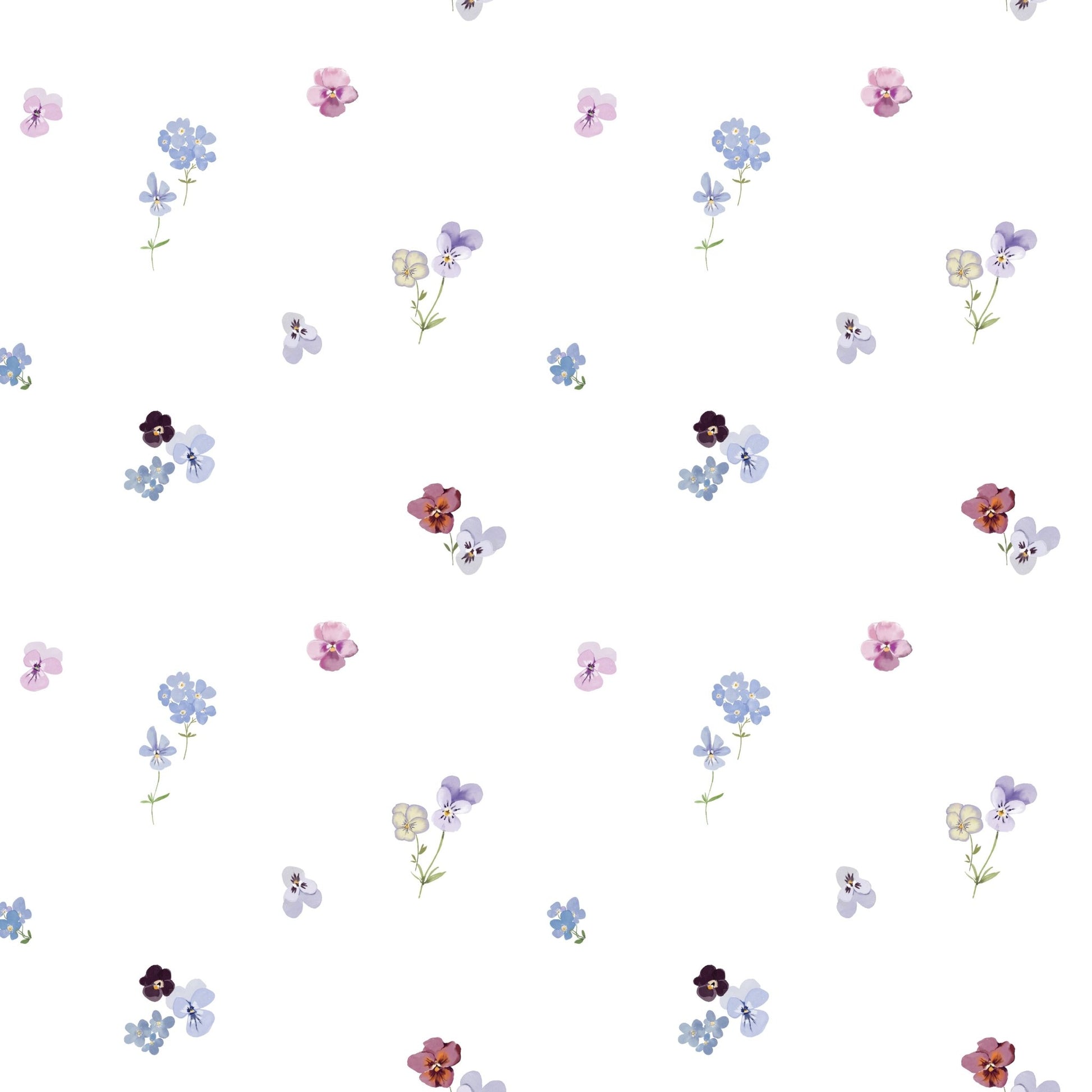 Bluebell & Lavender Meadow — Half - Wall Decal (Half - Wall Decal) — removable wall decal by Tiny Tale Prints