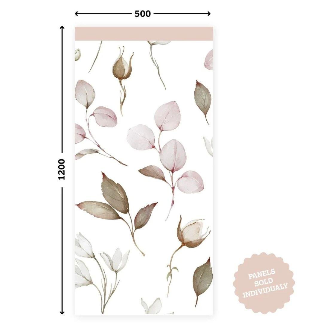 Blush & Sage Bloom — Half - Wall Decal (Home Decor Decals) — removable wall decal by Tiny Tale Prints.
