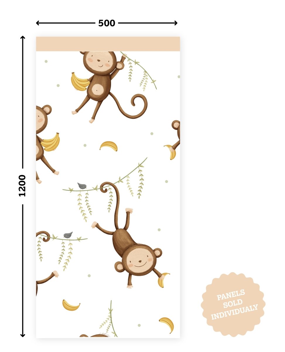Brown Animal Monkey — Half Wall Decal (Half - Wall Decal) — removable wall decal by Tiny Tale Prints