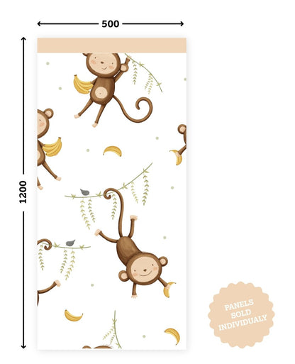 Brown Animal Monkey — Half Wall Decal (Half - Wall Decal) — removable wall decal by Tiny Tale Prints