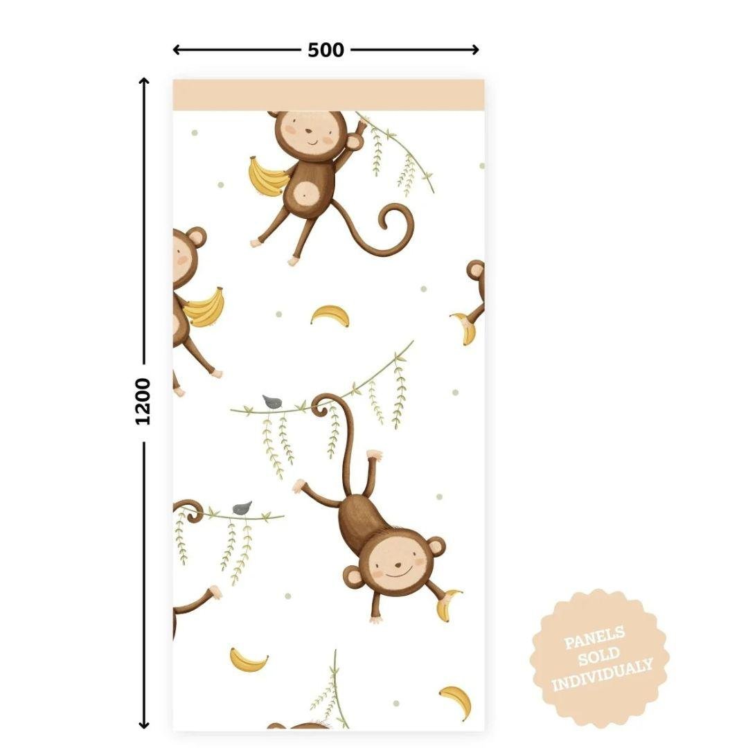 Brown Animal Monkey — Half Wall Decal (Home Decor Decals) — removable wall decal by Tiny Tale Prints.