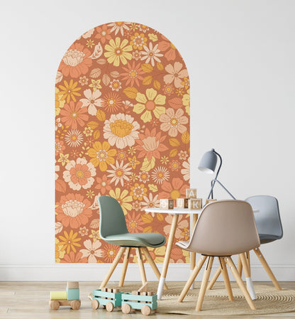 Burnt Sugar Blossoms — Arch Wall Decal (Arch Wall Decal) — removable wall decal by Tiny Tale Prints
