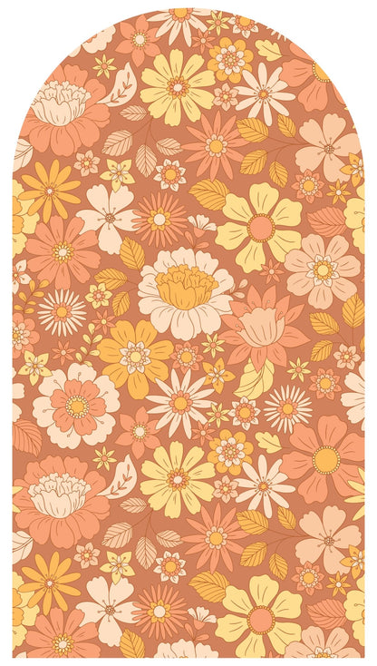 Burnt Sugar Blossoms — Arch Wall Decal (Arch Wall Decal) — removable wall decal by Tiny Tale Prints