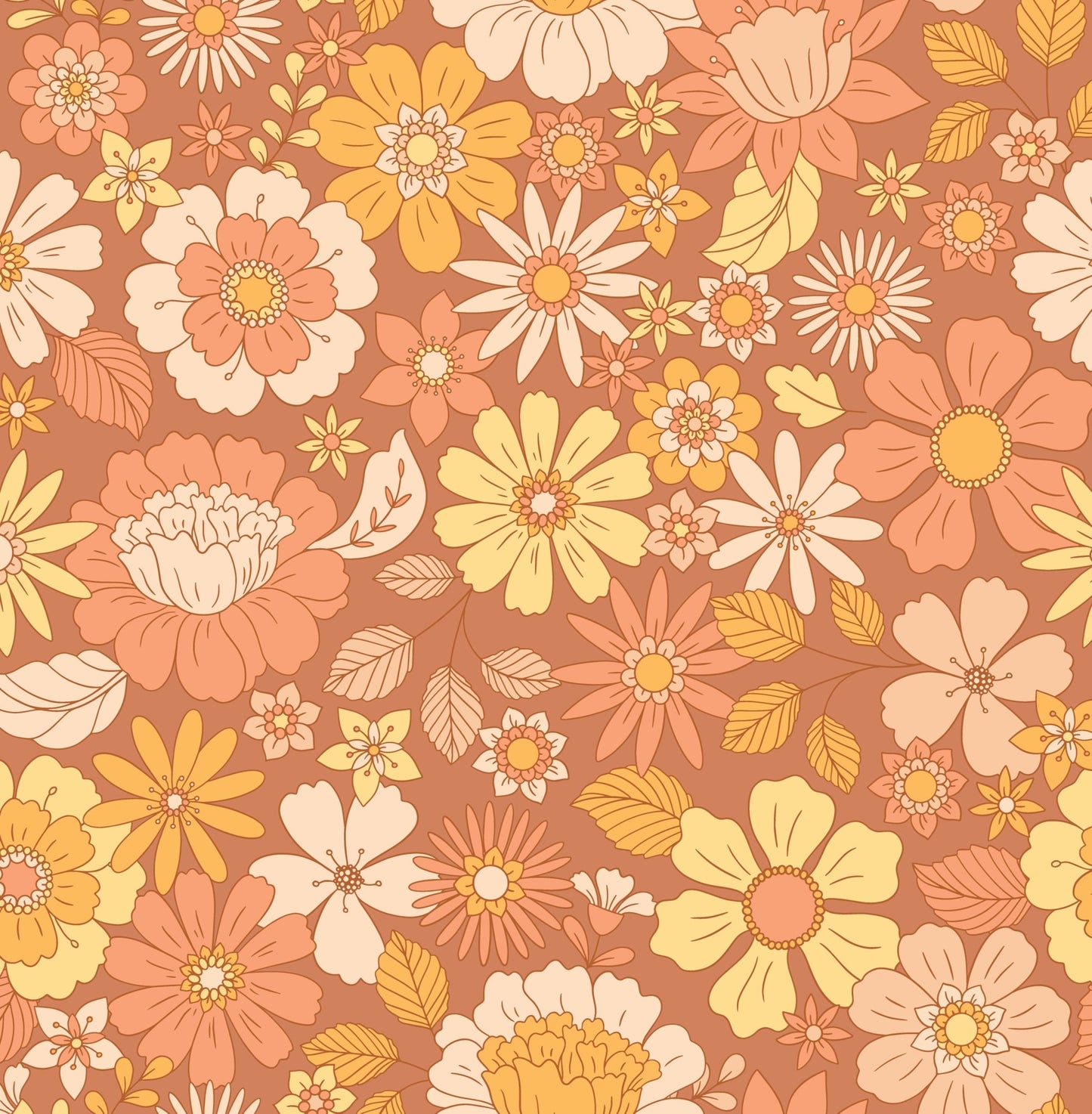 Burnt Sugar Blossoms — Arch Wall Decal (Arch Wall Decal) — removable wall decal by Tiny Tale Prints