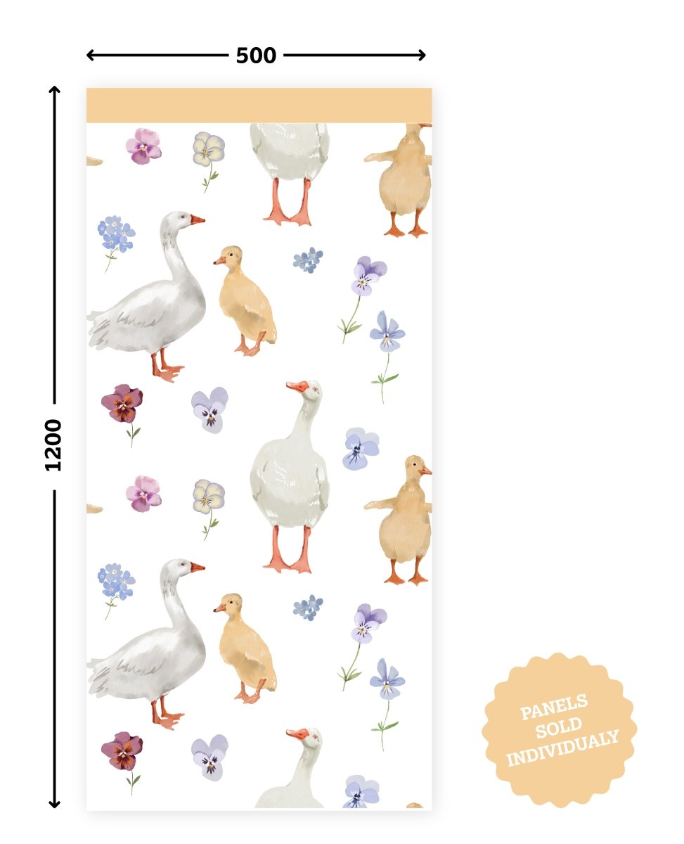 Buttercup Ducklings & Goose — Half Wall Decal (Half - Wall Decal) — removable wall decal by Tiny Tale Prints