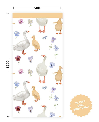 Buttercup Ducklings & Goose — Half Wall Decal (Half - Wall Decal) — removable wall decal by Tiny Tale Prints