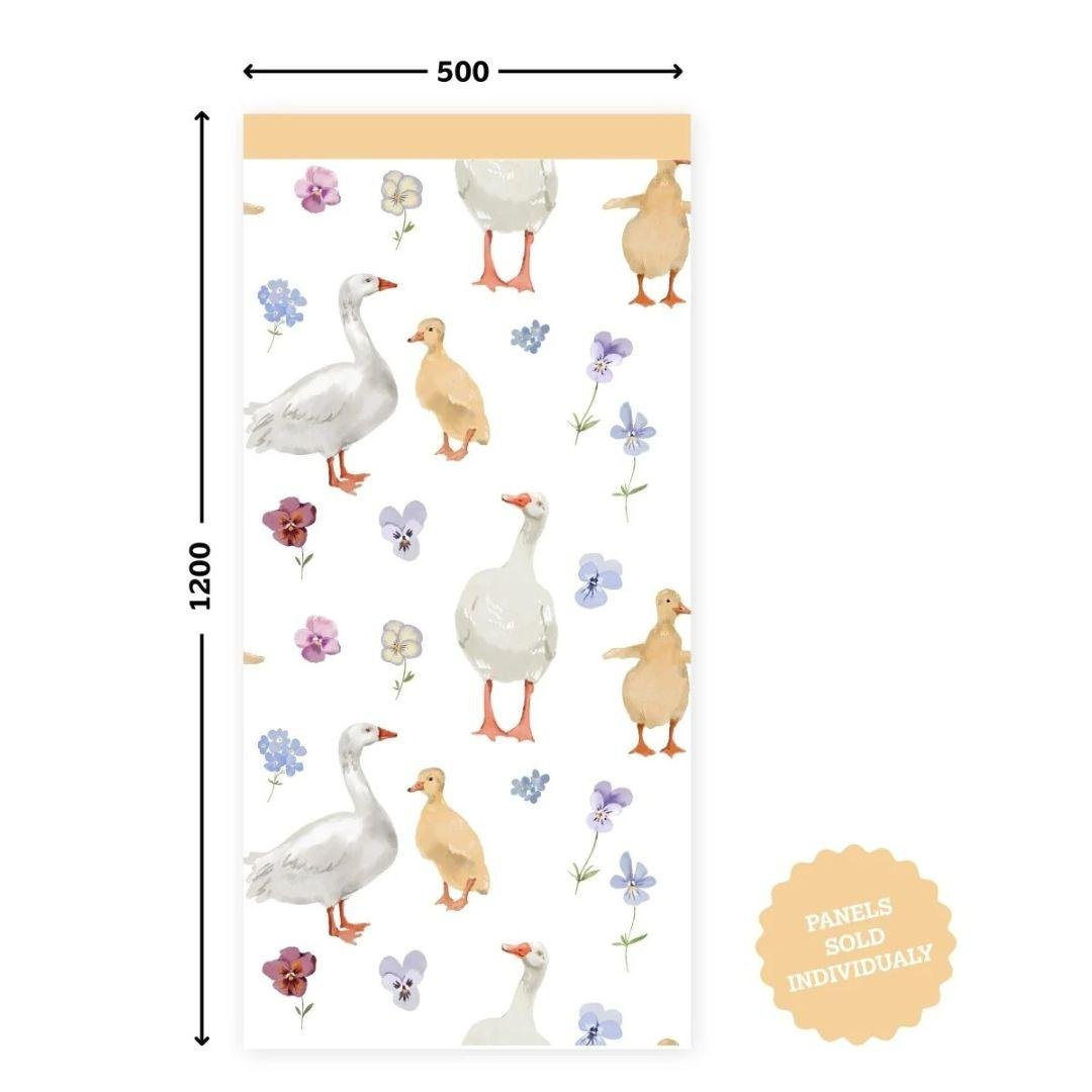 Buttercup Ducklings & Goose — Half Wall Decal (Home Decor Decals) — removable wall decal by Tiny Tale Prints.