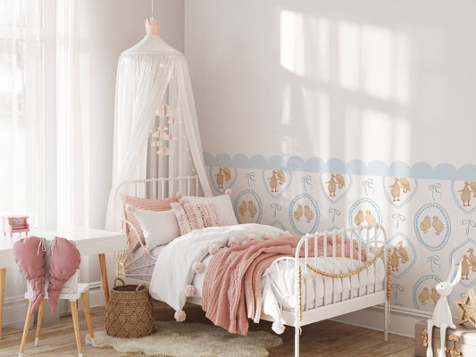 Dandelion Ducklings & Chick — Half Wall Decal (Half - Wall Decal) — removable wall decal by Tiny Tale Prints