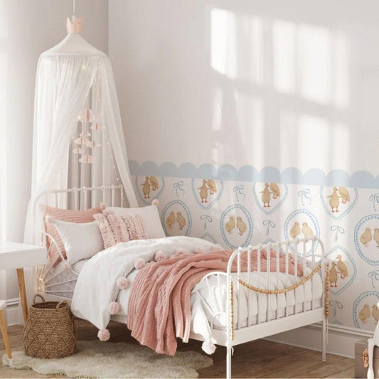 Dandelion Ducklings & Chick — Half Wall Decal (Home Decor Decals) — removable wall decal by Tiny Tale Prints.