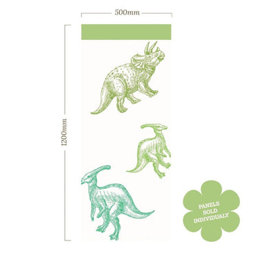 Dino Sketch Parade — Half Wall Decal (Home Decor Decals) — removable wall decal by Tiny Tale Prints.