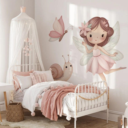 Fairy & Butterfly Dreams — Wall Decal (Home Decor Decals) — removable wall decal by Tiny Tale Prints.