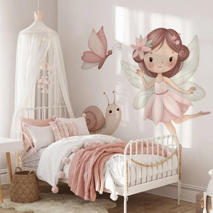 Fairy & Butterfly Dreams — Wall Decal (Home Decor Decals) — removable wall decal by Tiny Tale Prints.