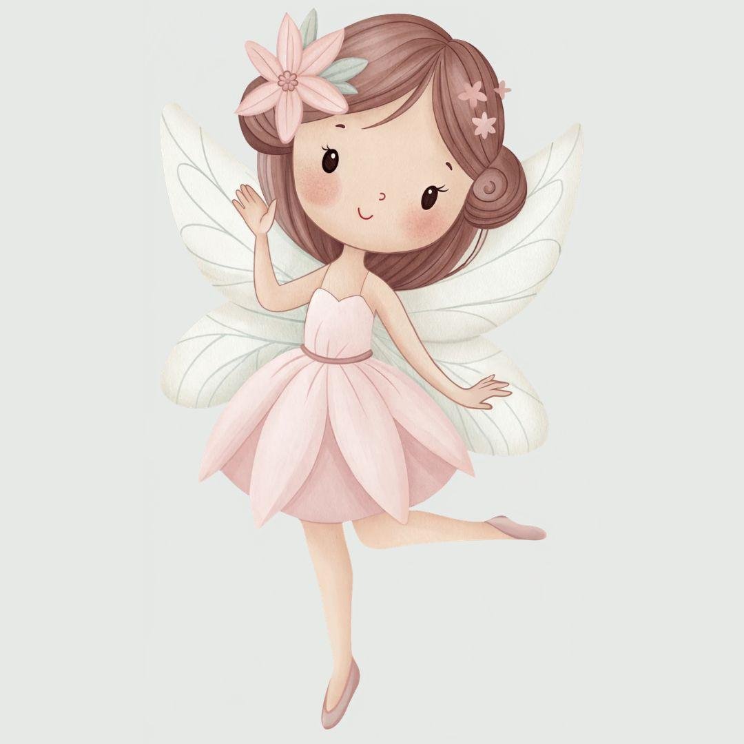 Fairy Garden Cottage — Wall Decal (Home Decor Decals) — removable wall decal by Tiny Tale Prints.