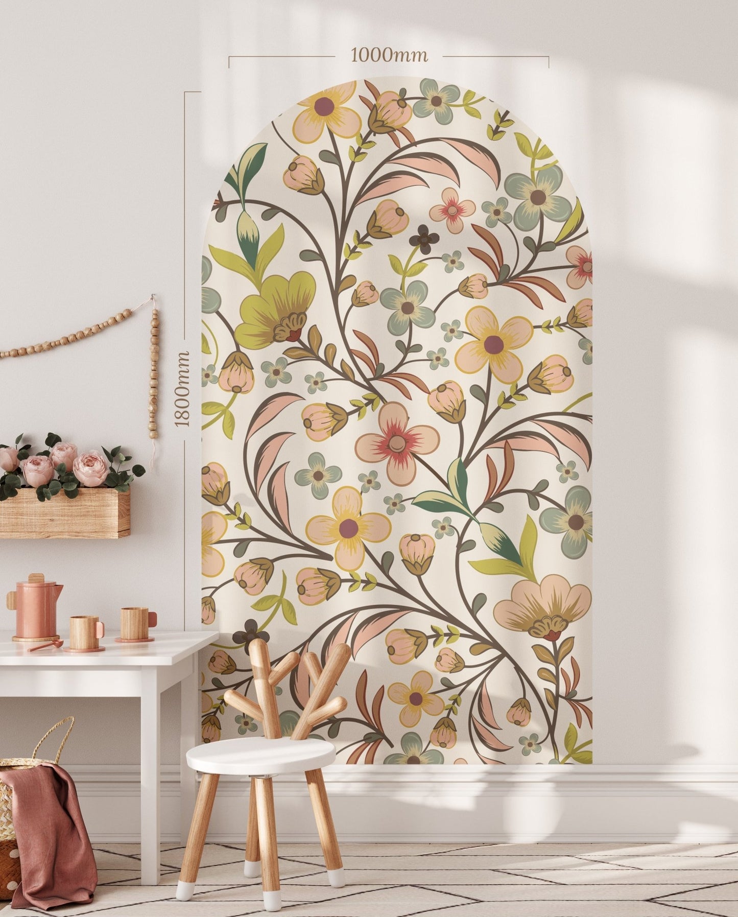 Fairytale Bloom Vines — Arch Wall Decal (Arch Wall Decal) — removable wall decal by Tiny Tale Prints