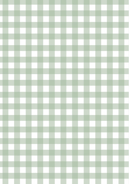Halfwall Checkered Green – Wall Decal (Home Decor Decals) — removable wall decal by Tiny Tale Prints
