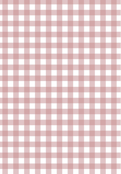 Halfwall Checkered Pink – Wall Decal (Home Decor Decals) — removable wall decal by Tiny Tale Prints