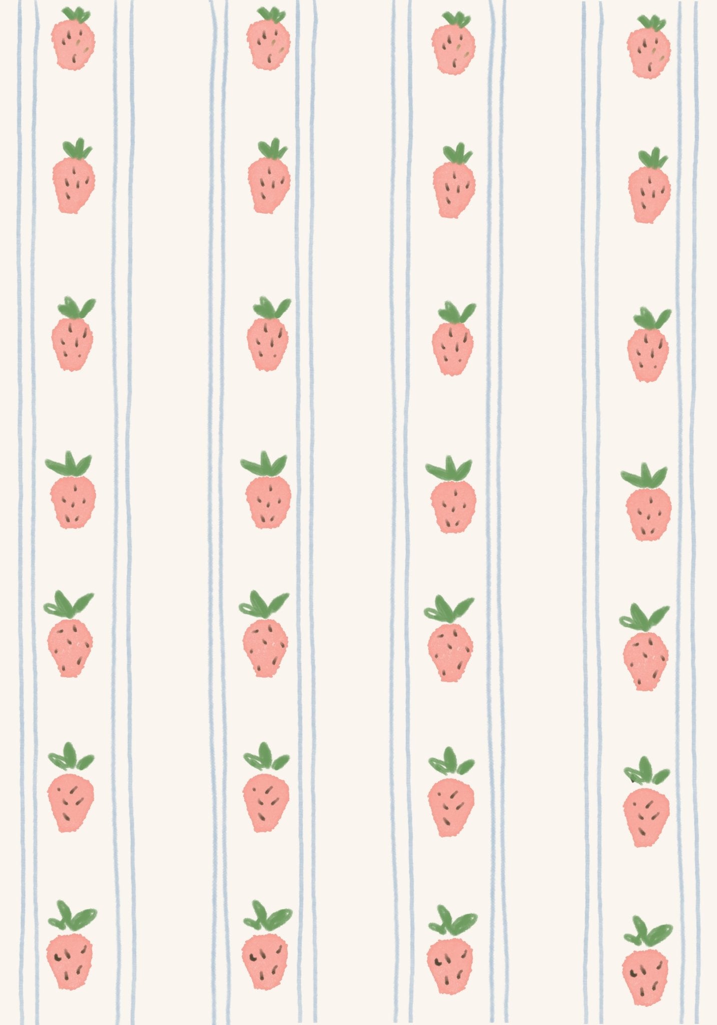 Halfwall Strawberry Red – Wall Decal (Home Decor Decals) — removable wall decal by Tiny Tale Prints