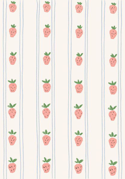 Halfwall Strawberry Red – Wall Decal (Home Decor Decals) — removable wall decal by Tiny Tale Prints