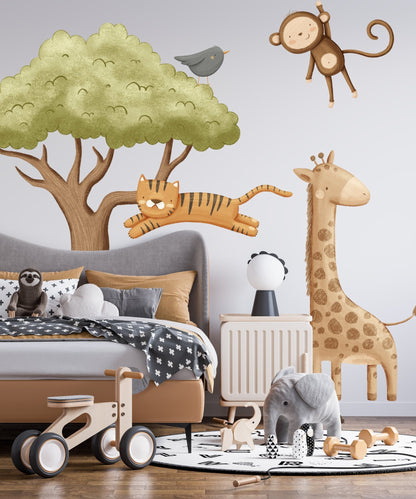 Jungle Canopy Animal Friends — Wall Decal (Home Decor Decals) — removable wall decal by Tiny Tale Prints