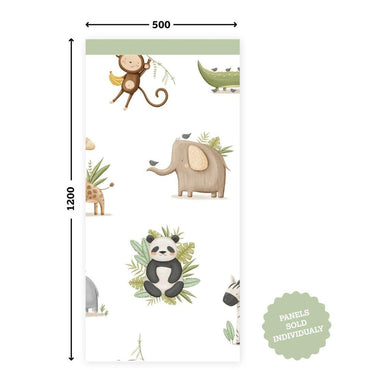 Leafy Safari Buddies — Half - Wall (Home Decor Decals) — removable wall decal by Tiny Tale Prints.