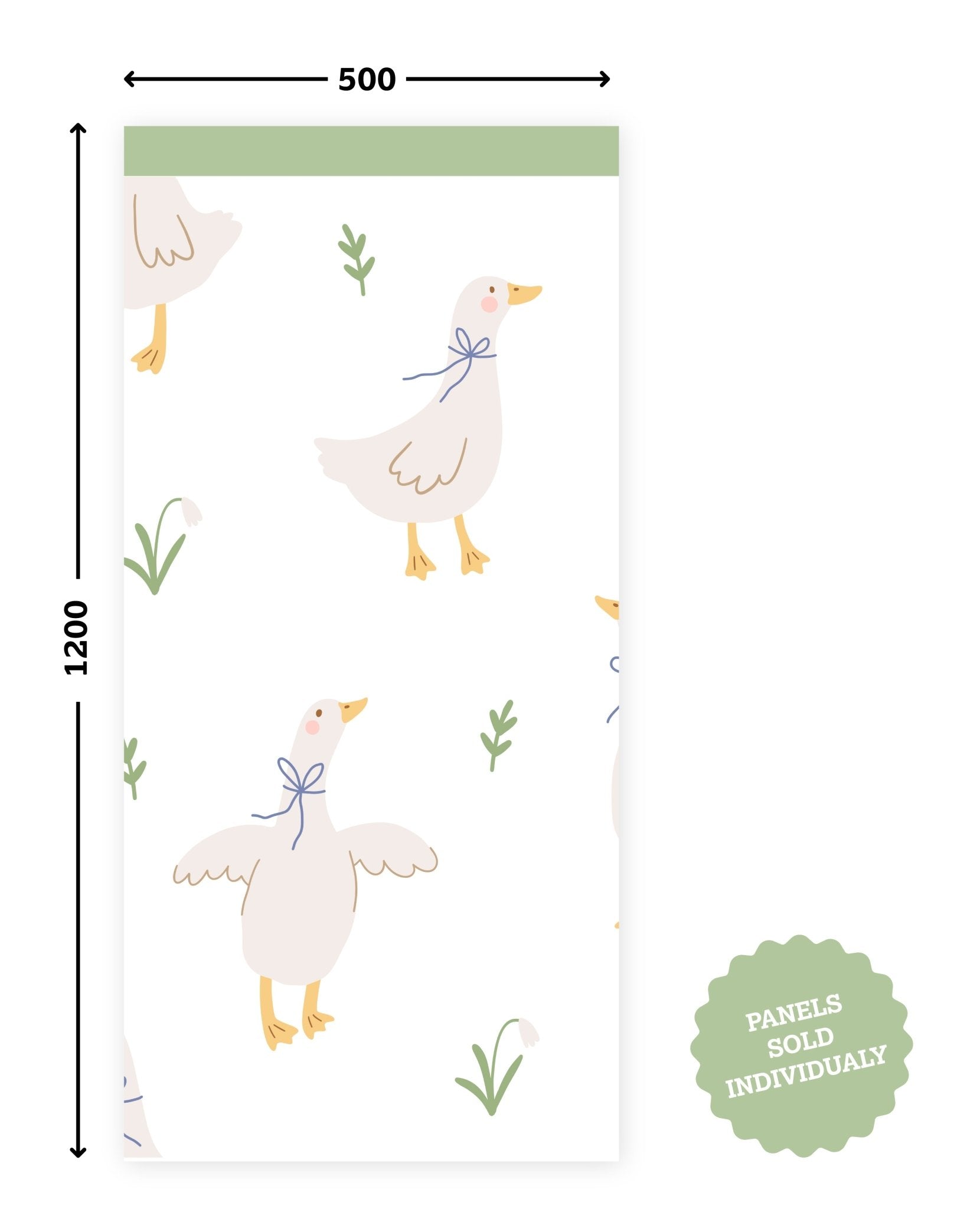 Meadow Geese & Ducklings — Half - Wall Decal (Half - Wall Decal) — removable wall decal by Tiny Tale Prints