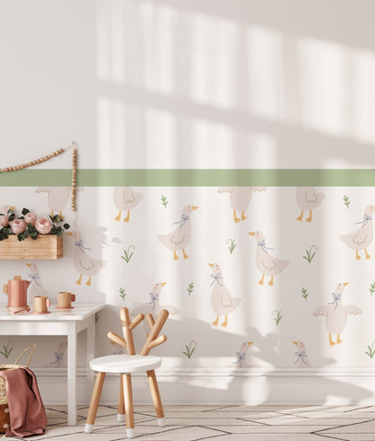 Meadow Geese & Ducklings — Half - Wall Decal (Half - Wall Decal) — removable wall decal by Tiny Tale Prints