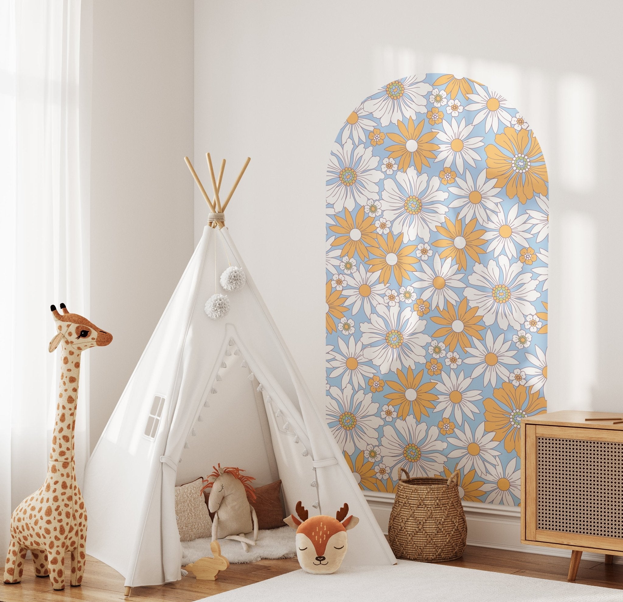 Ocean Petal Arch — Floral Wall Decal (Arch Wall Decal) — removable wall decal by Tiny Tale Prints