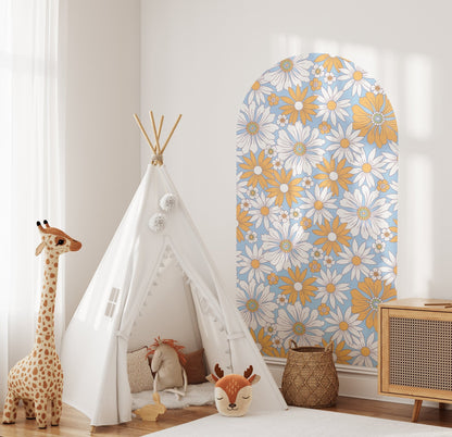 Ocean Petal Arch — Floral Wall Decal (Arch Wall Decal) — removable wall decal by Tiny Tale Prints