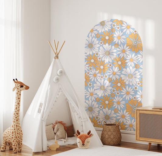 Ocean Petal Arch — Floral Wall Decal (Arch Wall Decal) — removable wall decal by Tiny Tale Prints