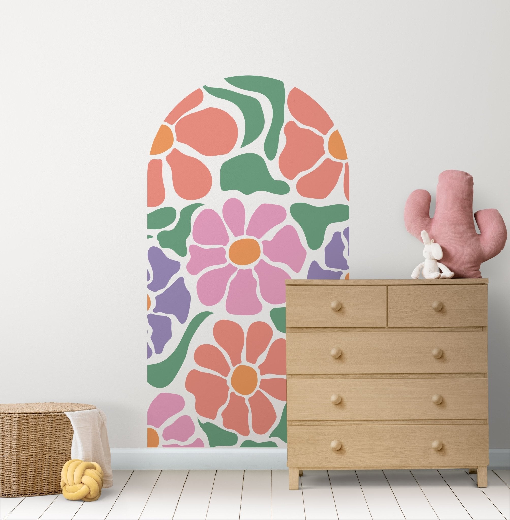 Pastel Petal Mosaic — Arch Wall Decal (Arch Wall Decal) — removable wall decal by Tiny Tale Prints