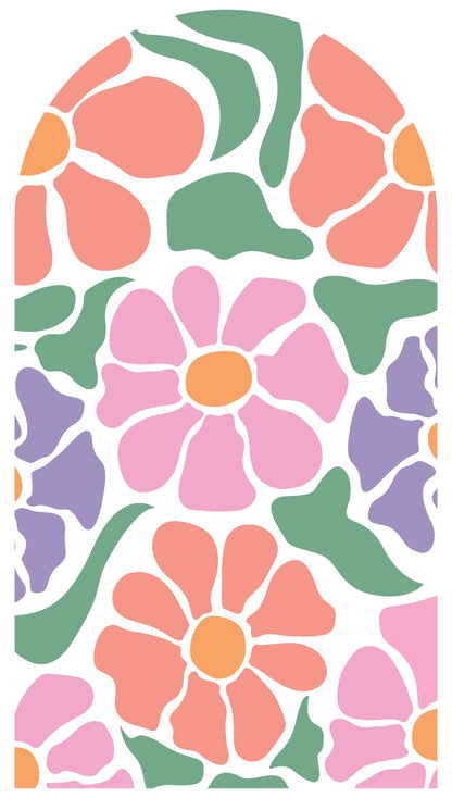 Pastel Petal Mosaic — Arch Wall Decal (Arch Wall Decal) — removable wall decal by Tiny Tale Prints