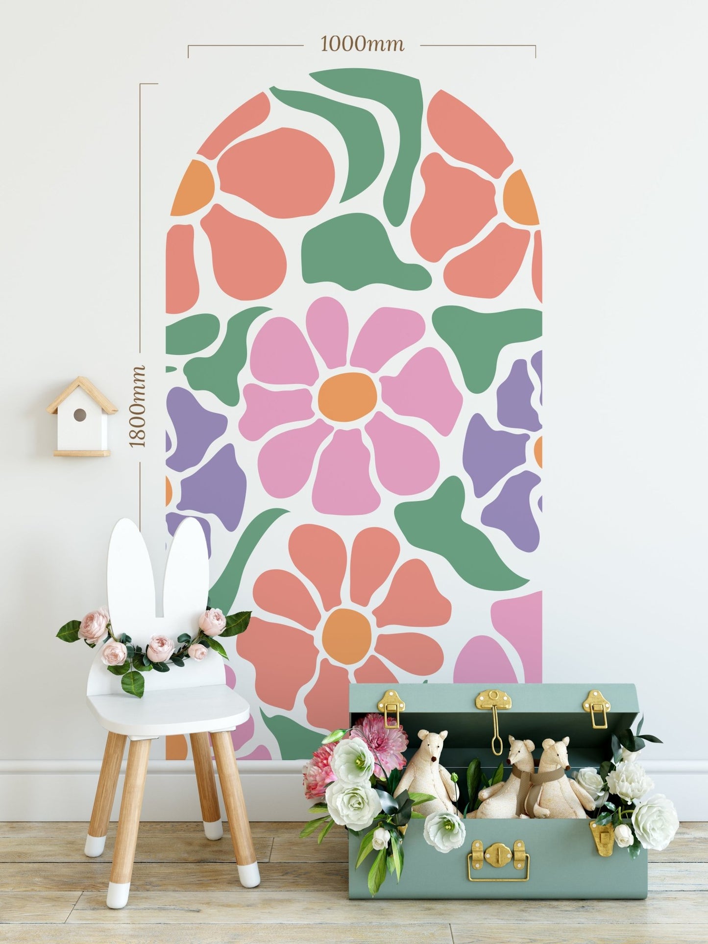 Pastel Petal Mosaic — Arch Wall Decal (Arch Wall Decal) — removable wall decal by Tiny Tale Prints