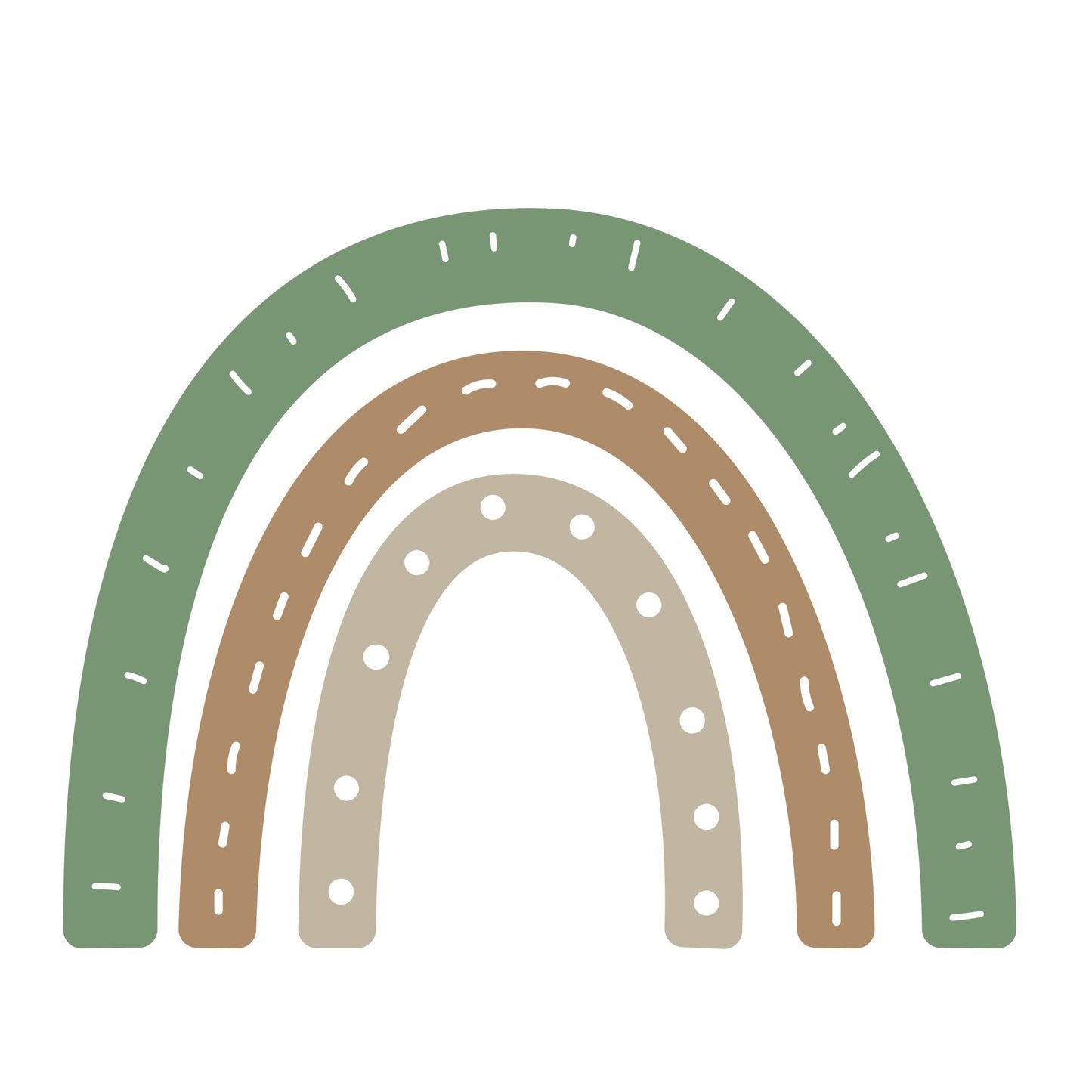 Big Rainbow Green Brown Grey – Wall Decal (Home Decor Decals) — removable wall decal by Tiny Tale Prints