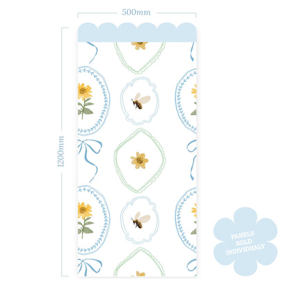 Petal & Honey Bee — Half Wall Decal (Half - Wall Decal) — removable wall decal by Tiny Tale Prints