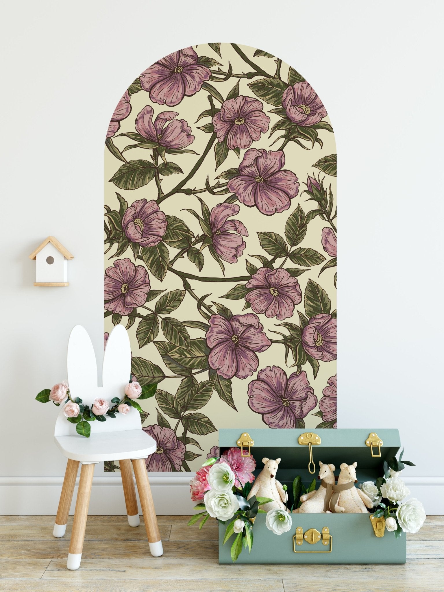 Petal Lace Vines — Arch Wall Decal (Arch Wall Decal) — removable wall decal by Tiny Tale Prints