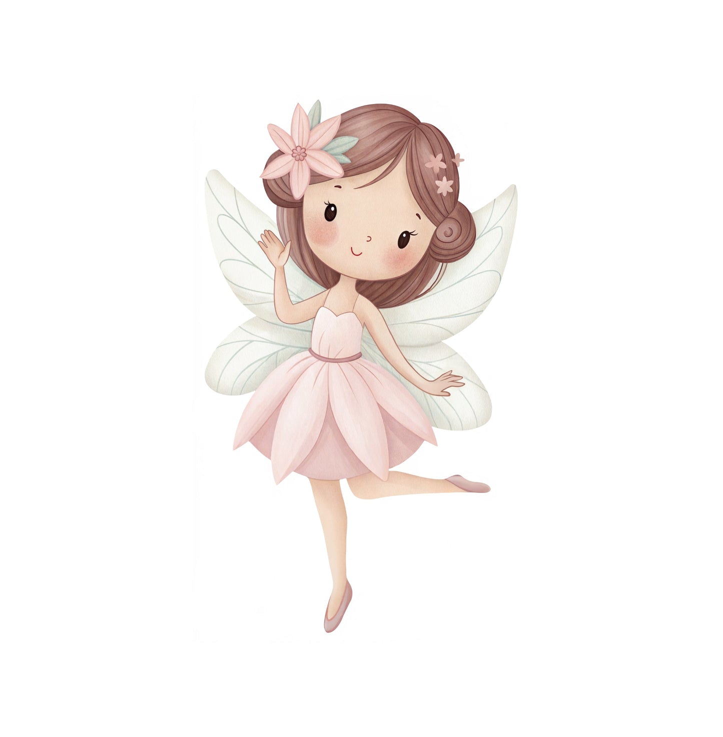 Pink Petal Fairy Friends — Wall Decal (Home Decor Decals) — removable wall decal by Tiny Tale Prints