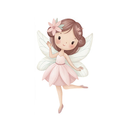 Pink Petal Fairy Friends — Wall Decal (Home Decor Decals) — removable wall decal by Tiny Tale Prints