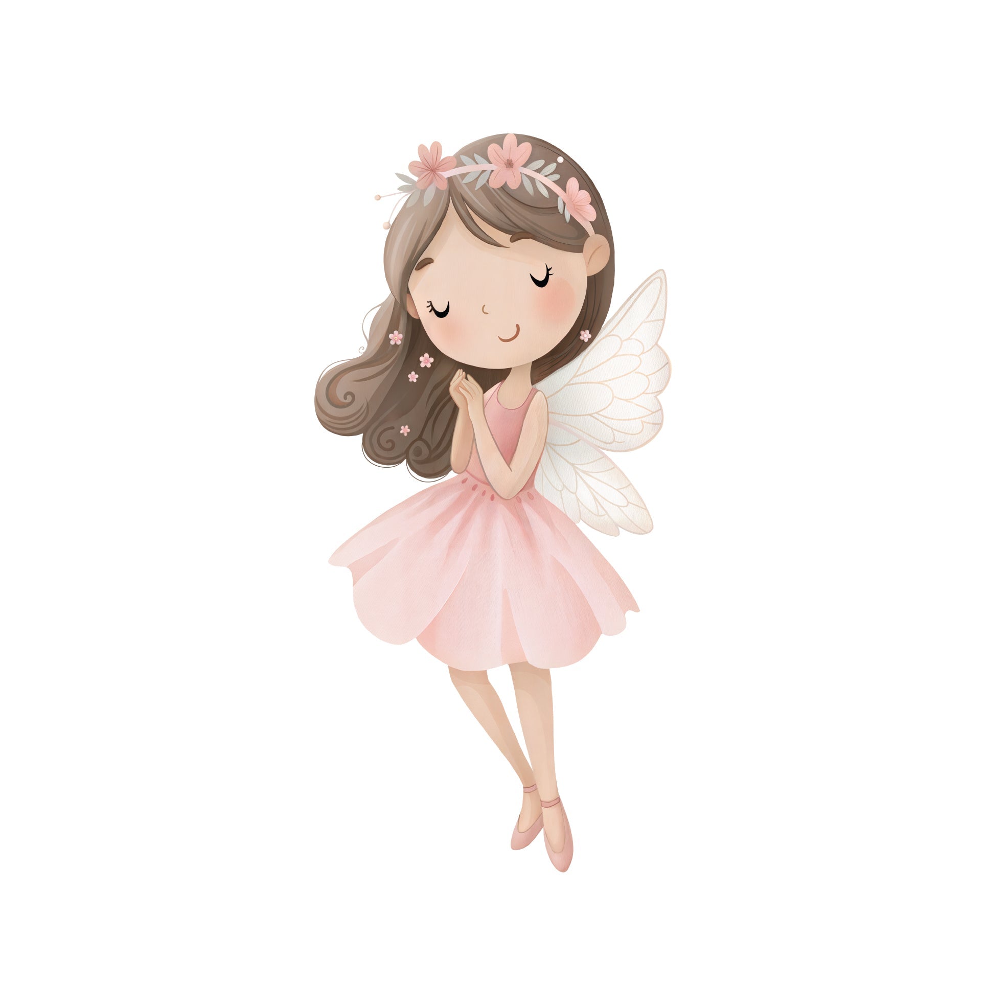 Pink Petal Fairy Friends — Wall Decal (Home Decor Decals) — removable wall decal by Tiny Tale Prints