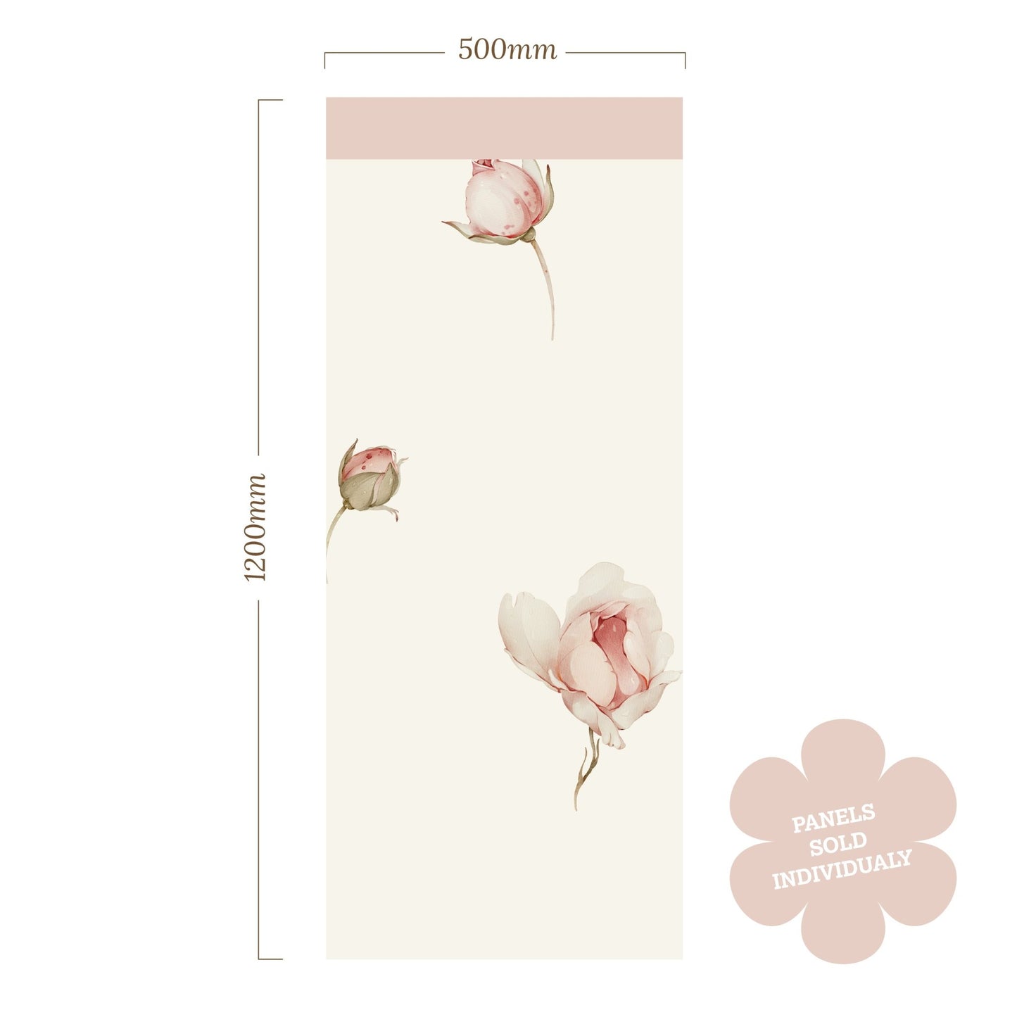 Pink Petal Half - Wall — Wall Decal (Half - Wall Decal) — removable wall decal by Tiny Tale Prints